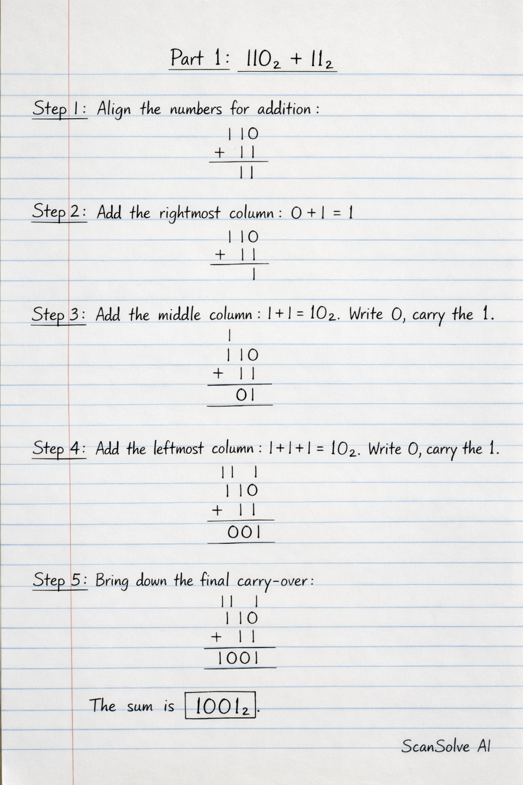 Handwritten step-by-step solution preview