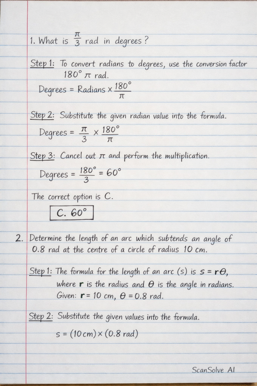 Handwritten step-by-step solution preview