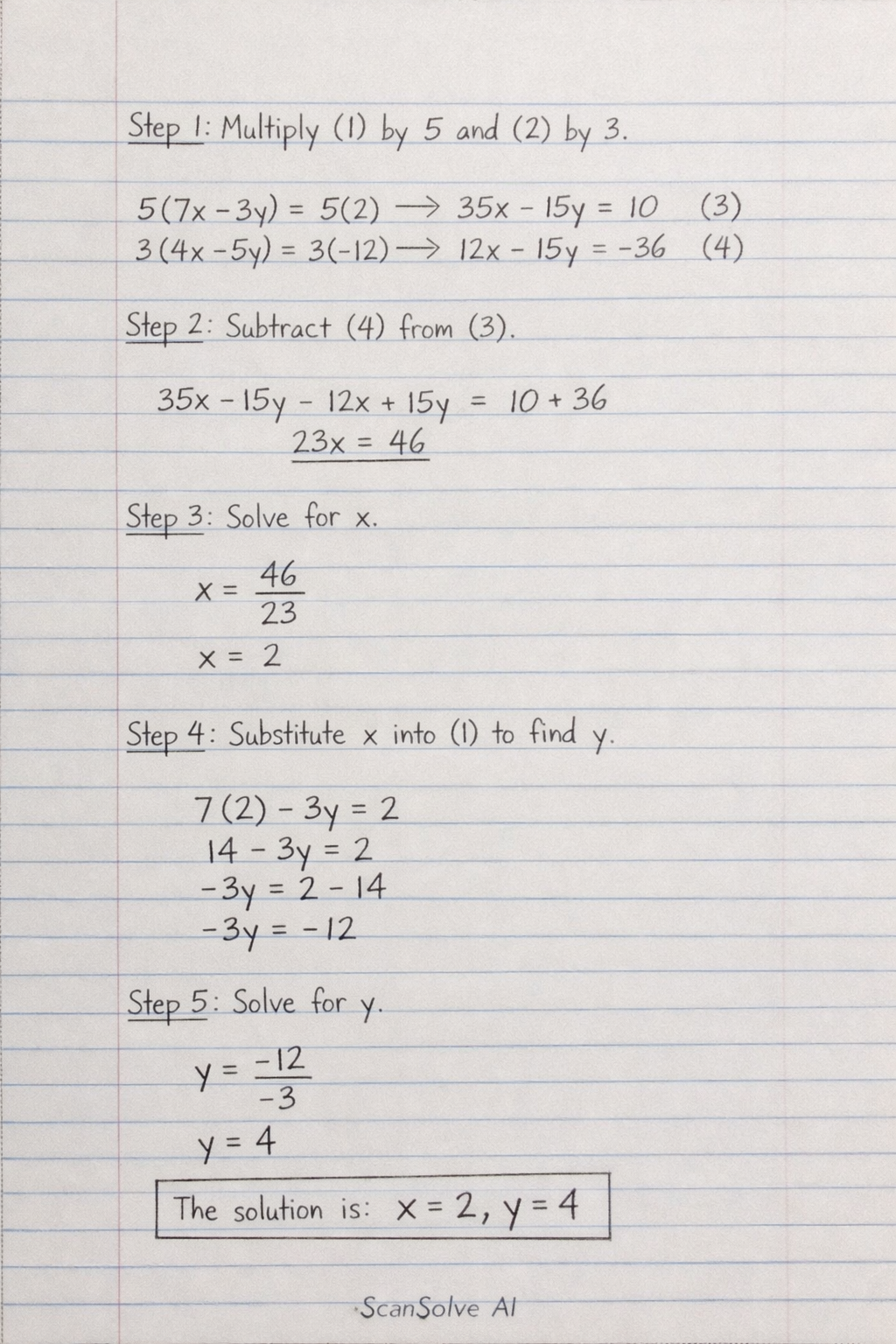 Handwritten step-by-step solution preview