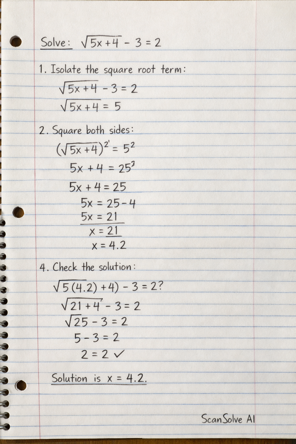 Handwritten step-by-step solution preview