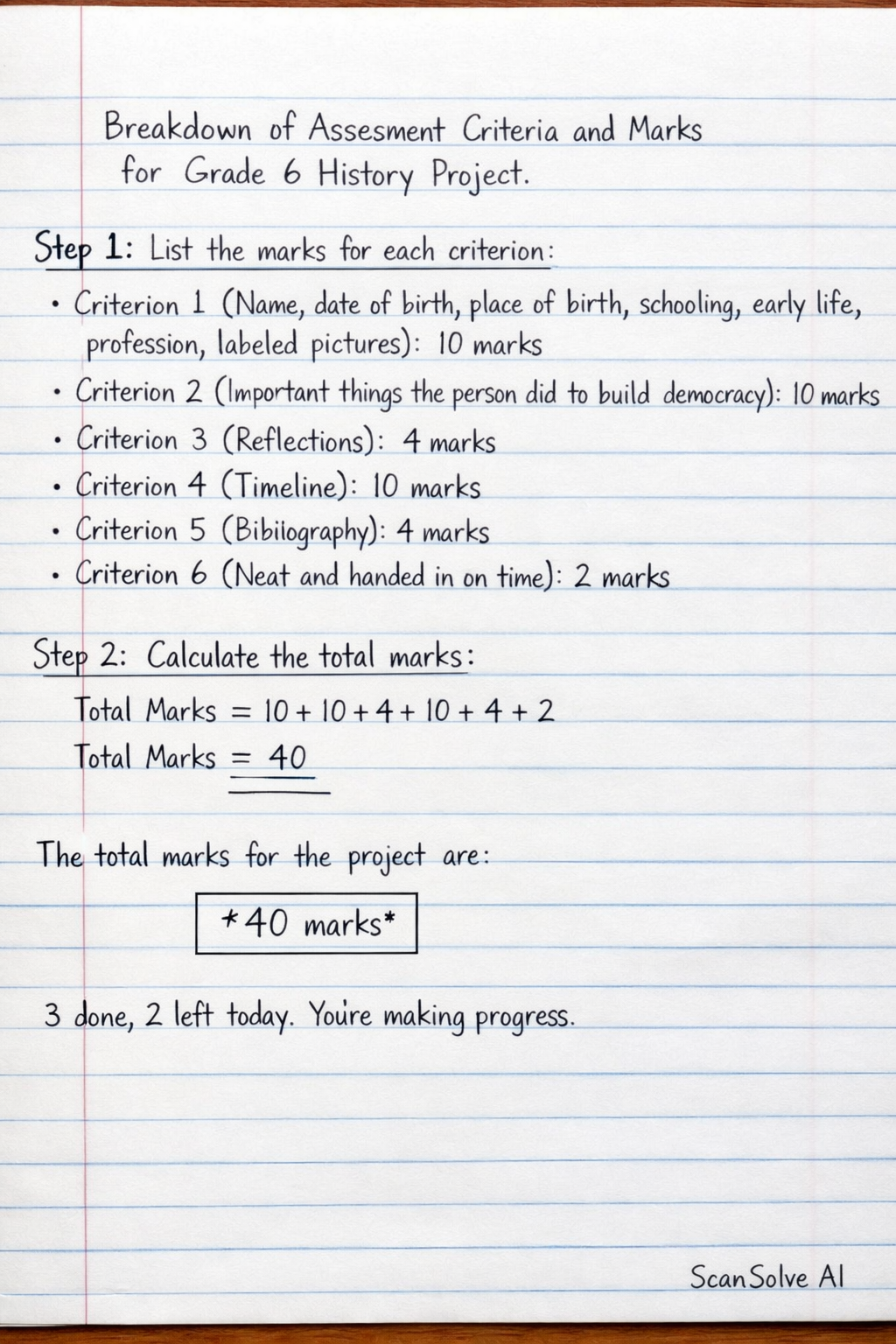 Handwritten step-by-step solution preview