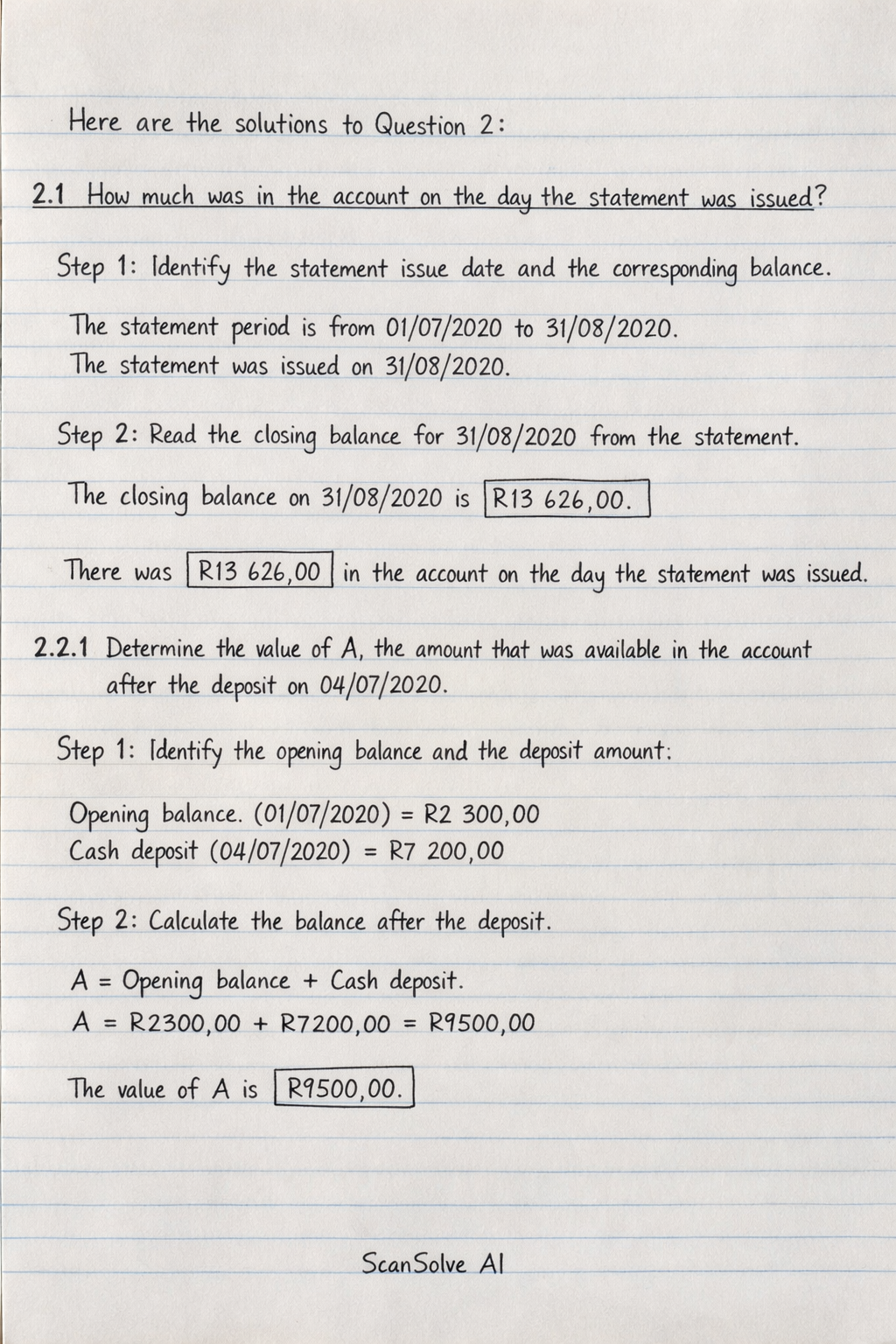 Handwritten step-by-step solution preview