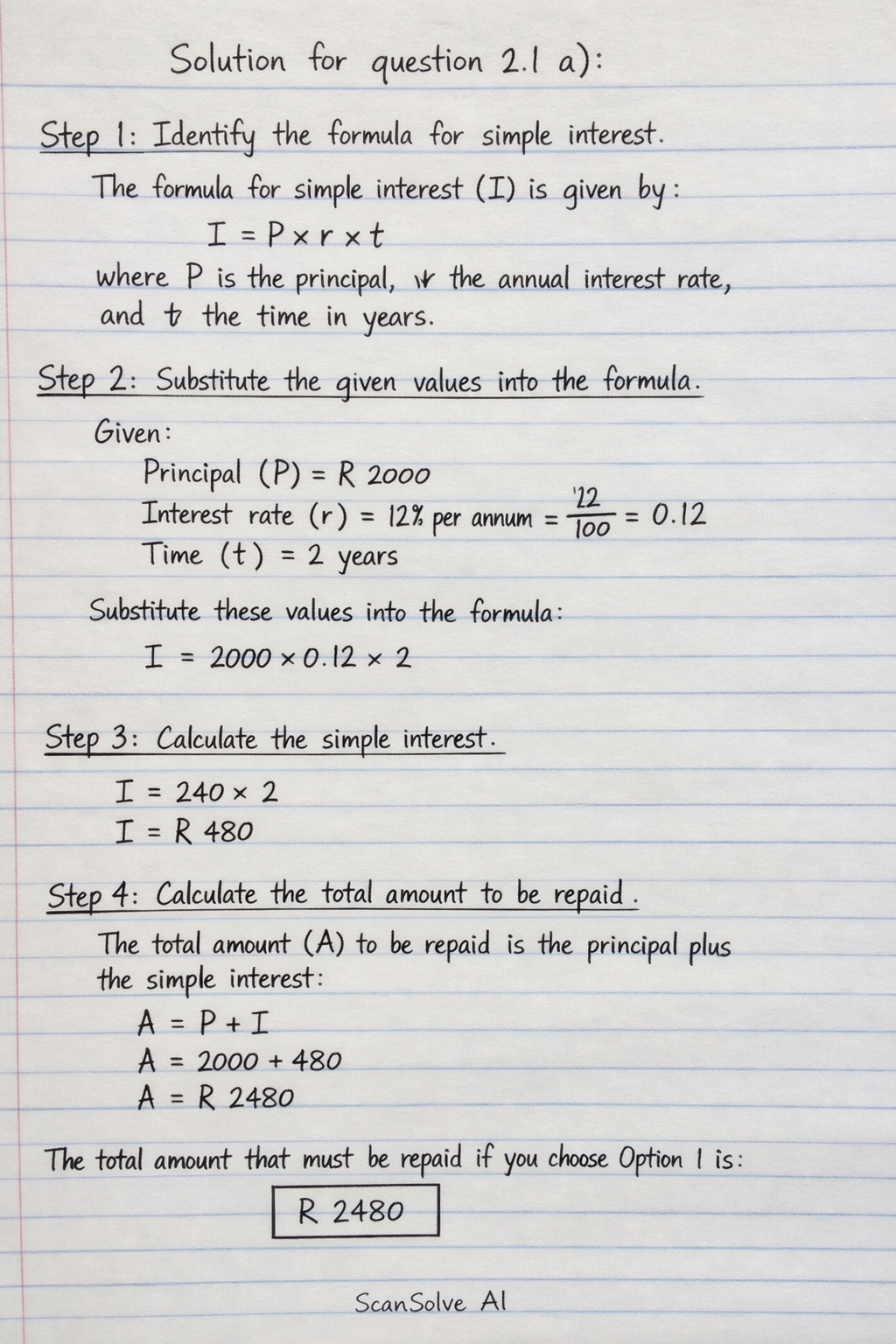 Handwritten step-by-step solution preview