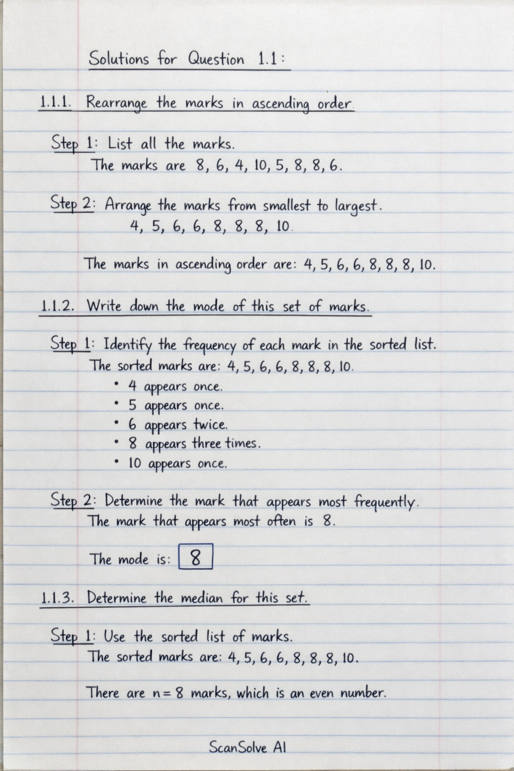 Handwritten step-by-step solution preview