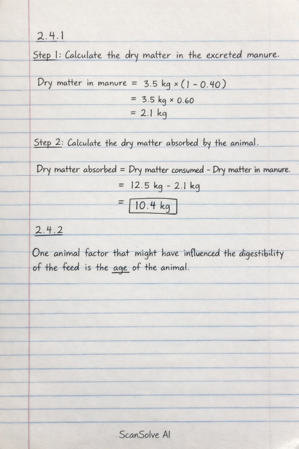 Handwritten step-by-step solution preview