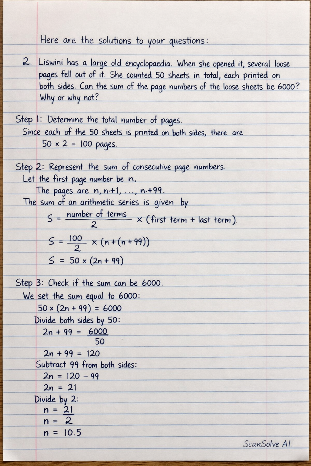 Handwritten step-by-step solution preview