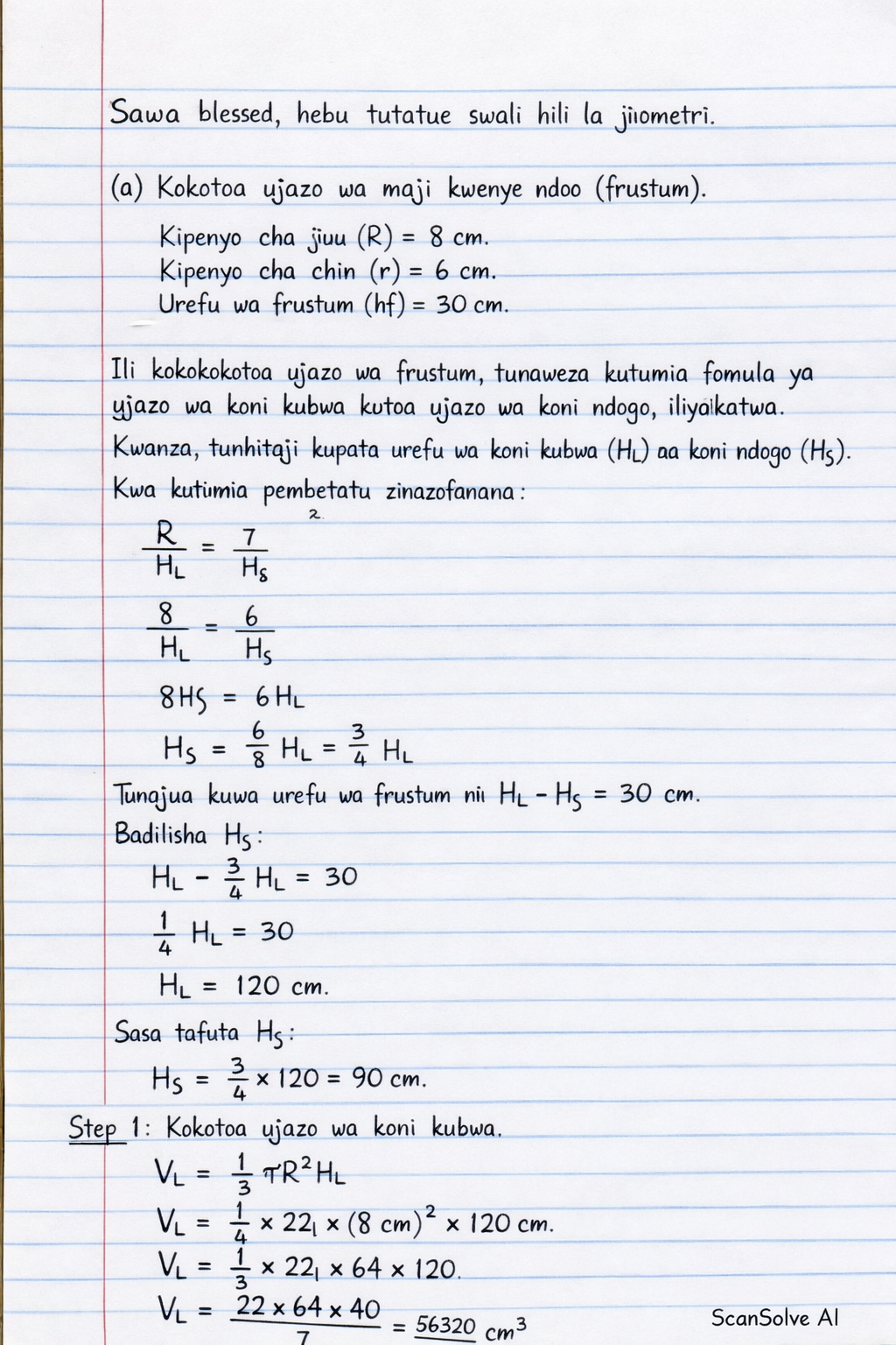 Handwritten step-by-step solution preview
