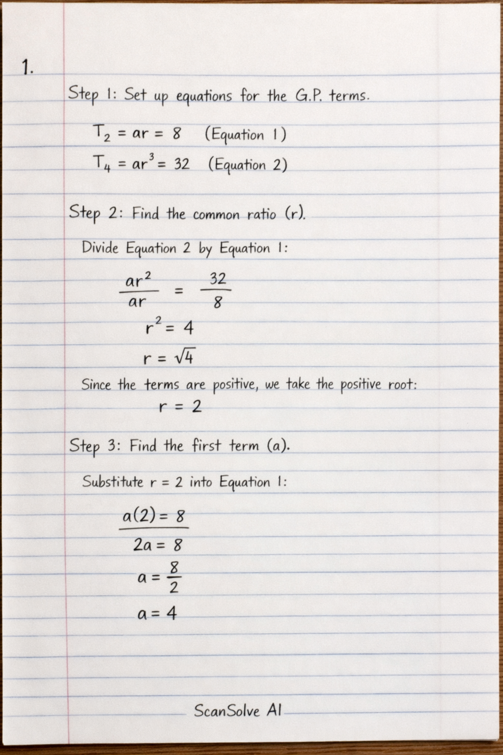 Handwritten step-by-step solution preview