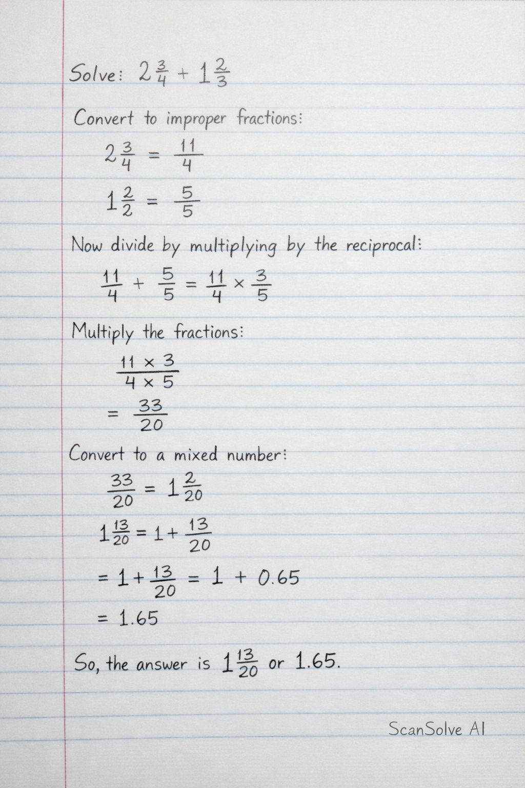 Handwritten step-by-step solution preview