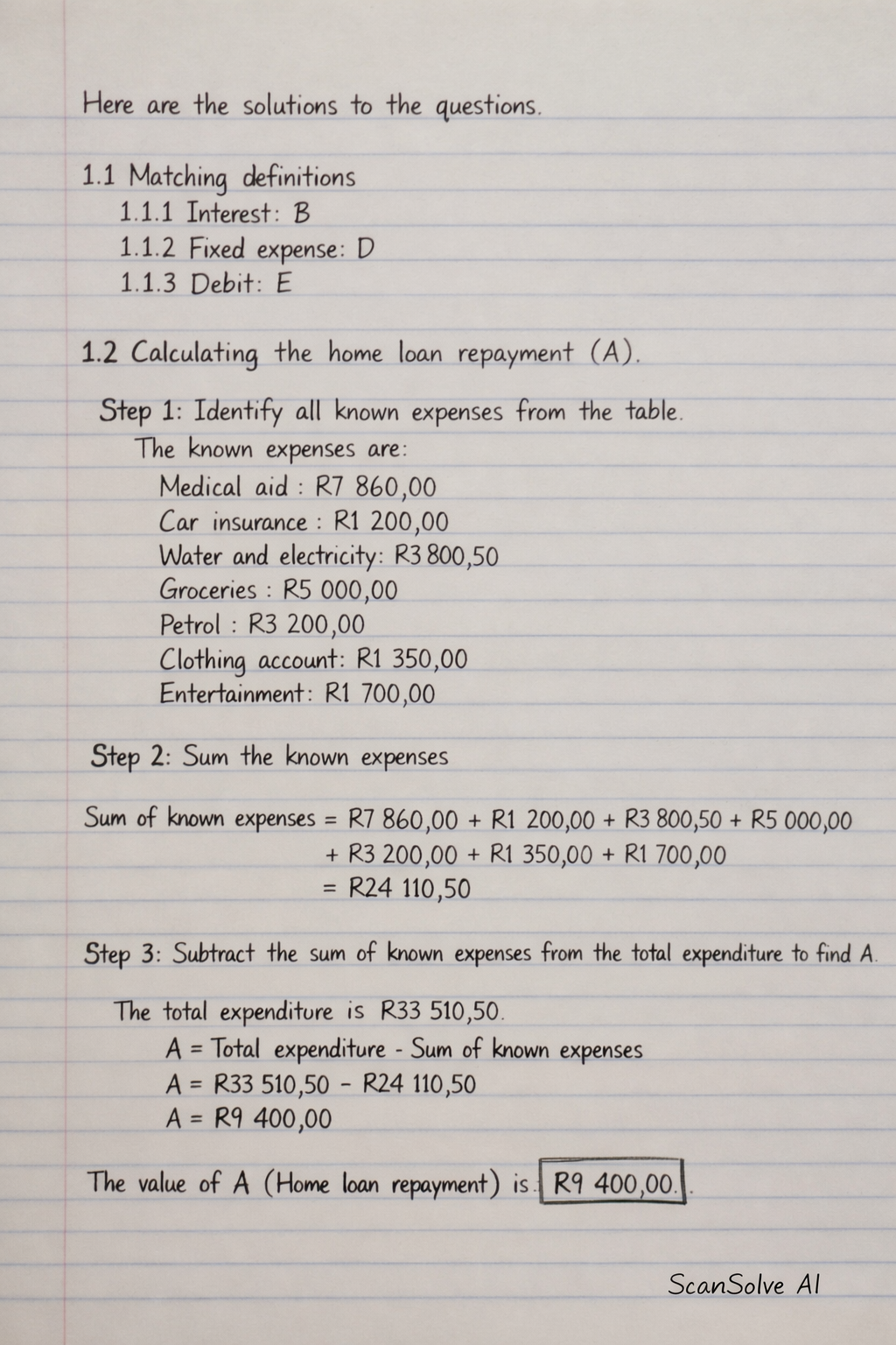 Handwritten step-by-step solution preview
