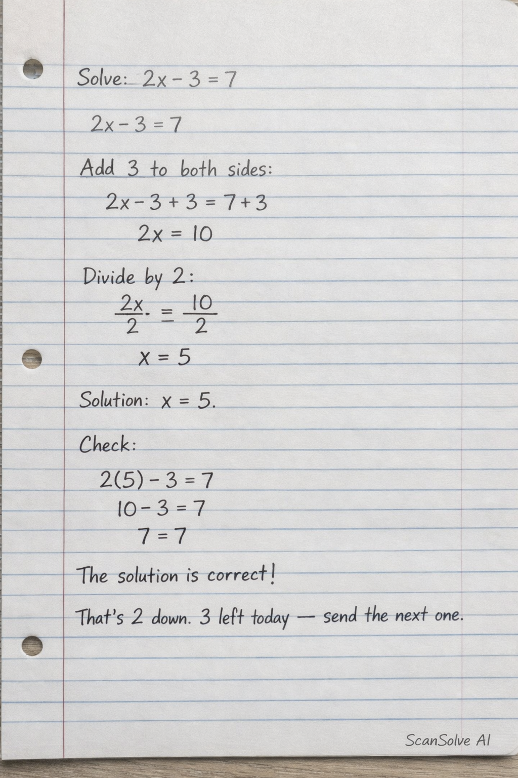Handwritten step-by-step solution preview