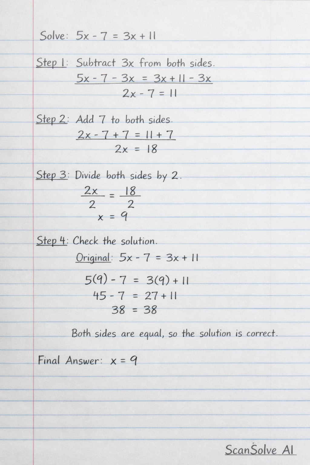 Handwritten step-by-step solution preview