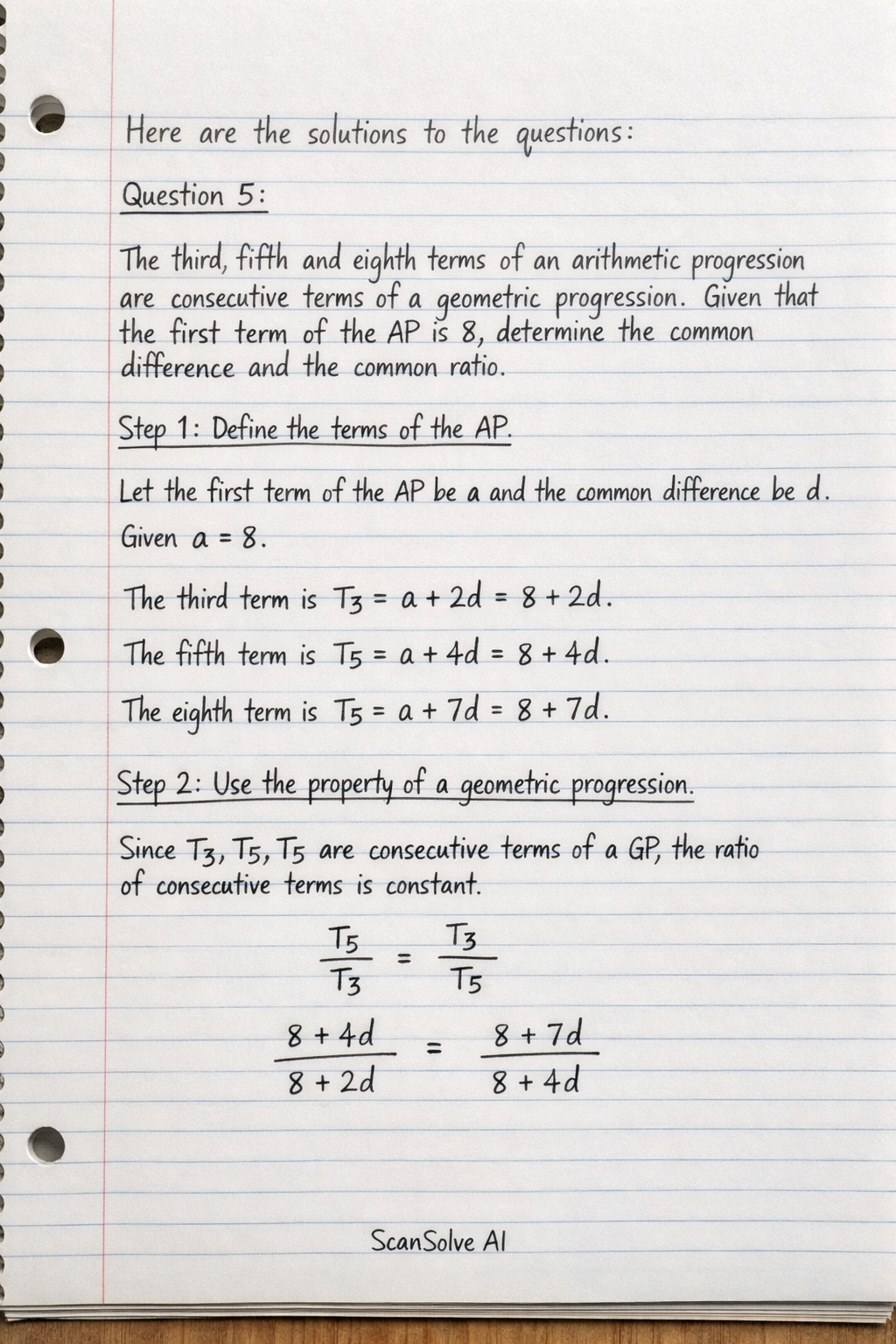 Handwritten step-by-step solution preview