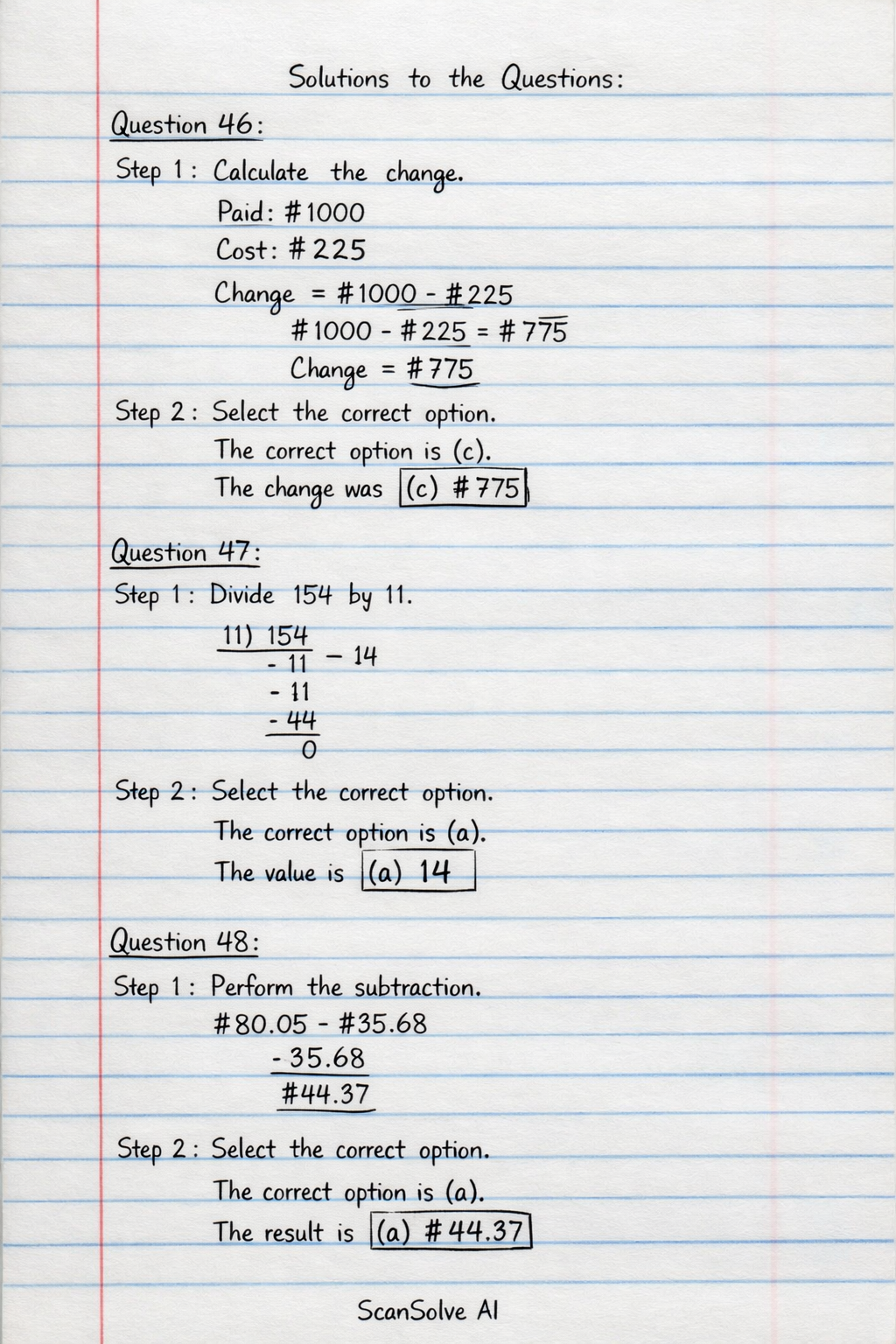 Handwritten step-by-step solution preview
