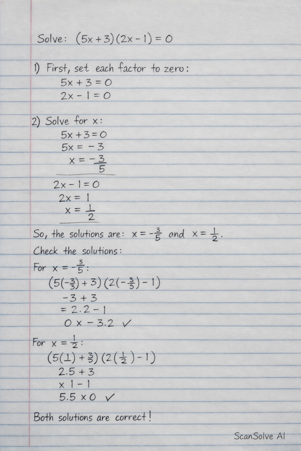 Handwritten step-by-step solution preview