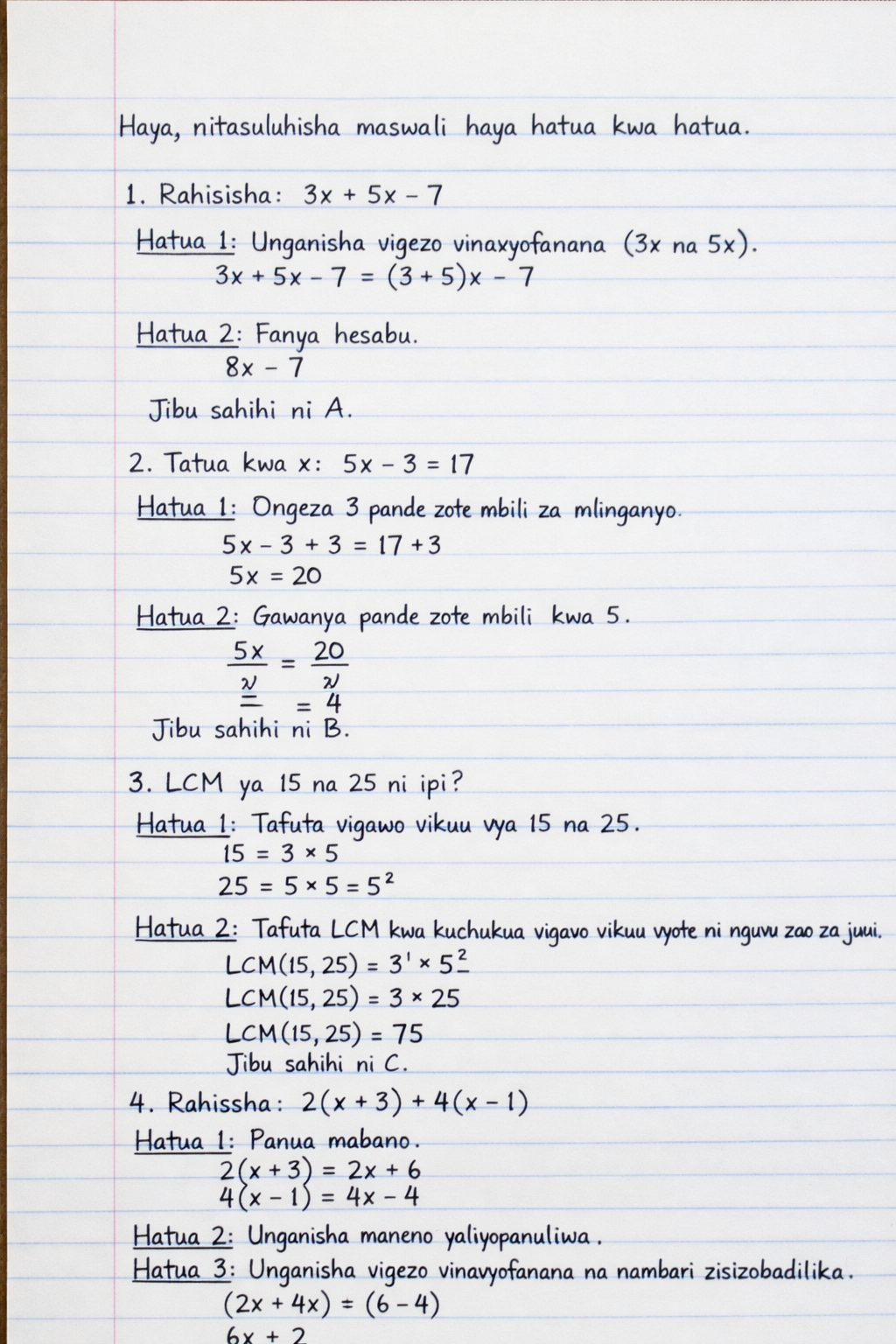 Handwritten step-by-step solution preview