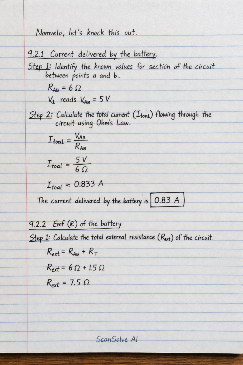 Handwritten step-by-step solution preview