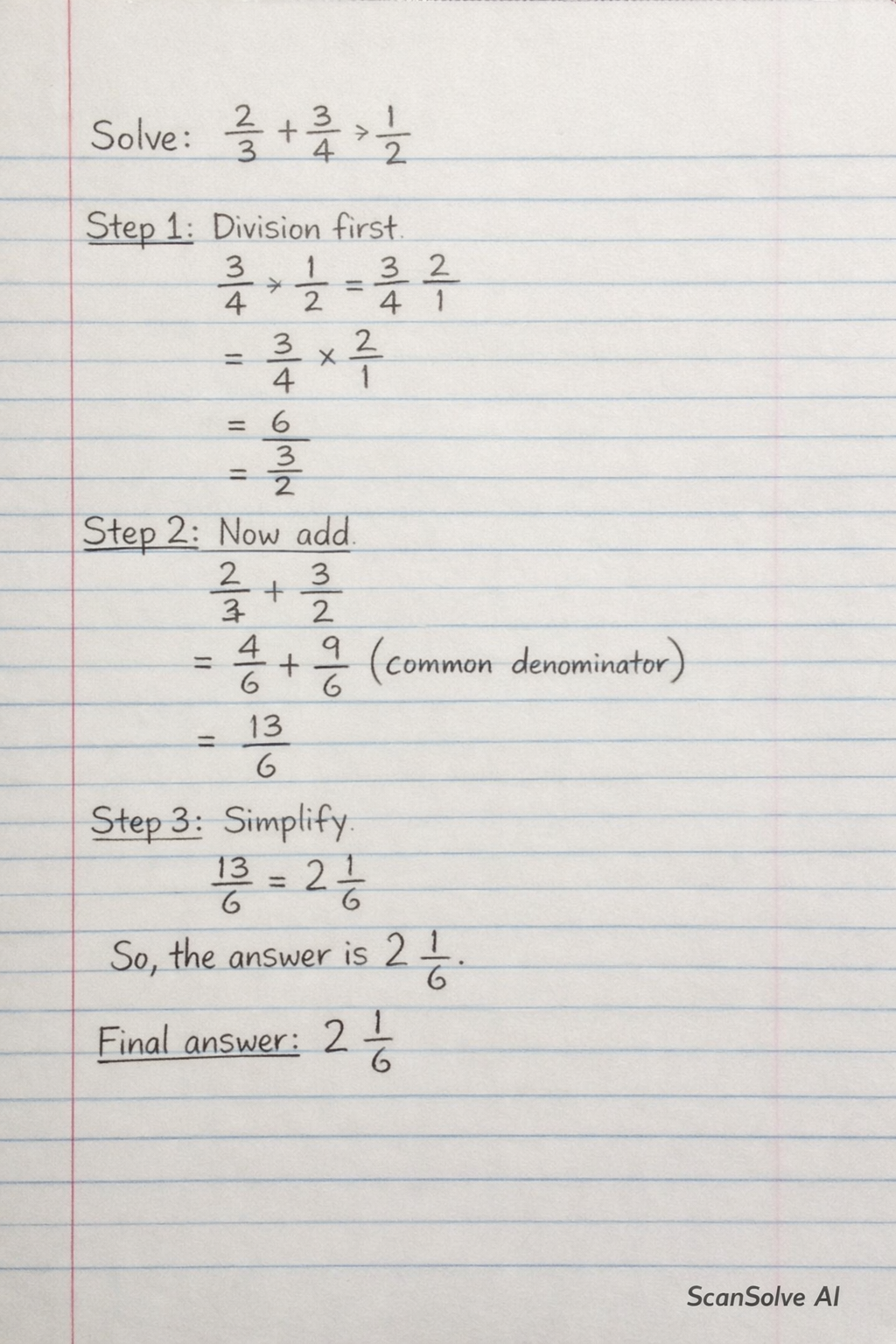 Handwritten step-by-step solution preview