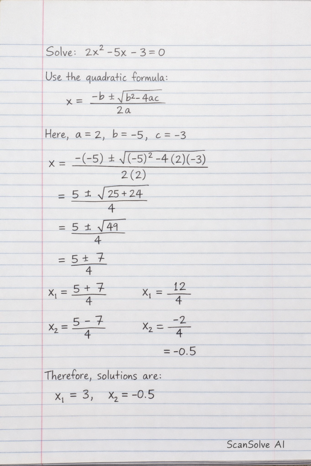 Handwritten step-by-step solution preview