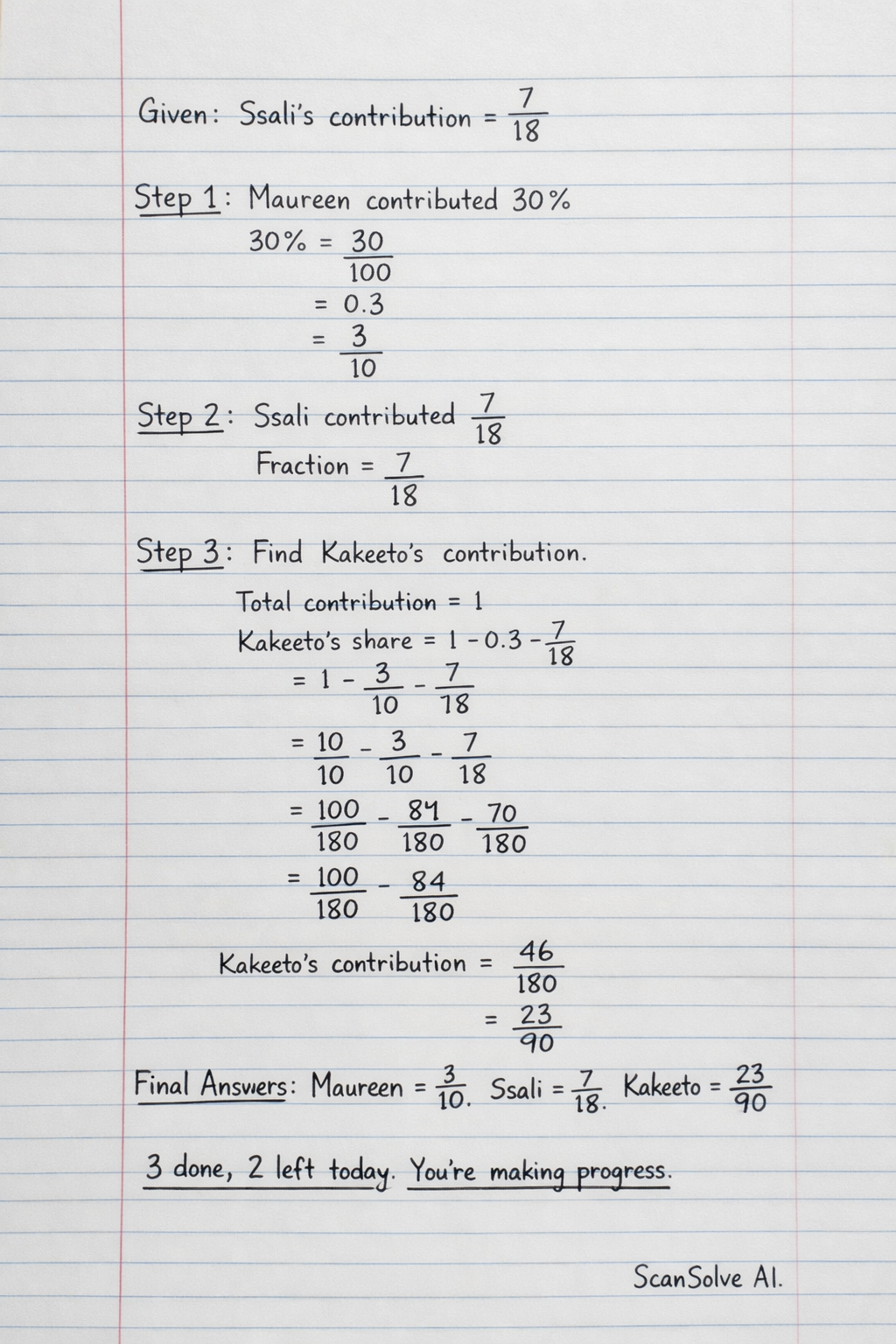Handwritten step-by-step solution preview