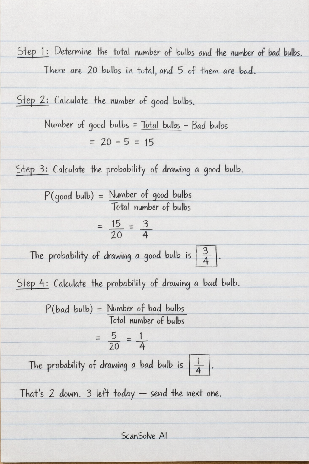 Handwritten step-by-step solution preview