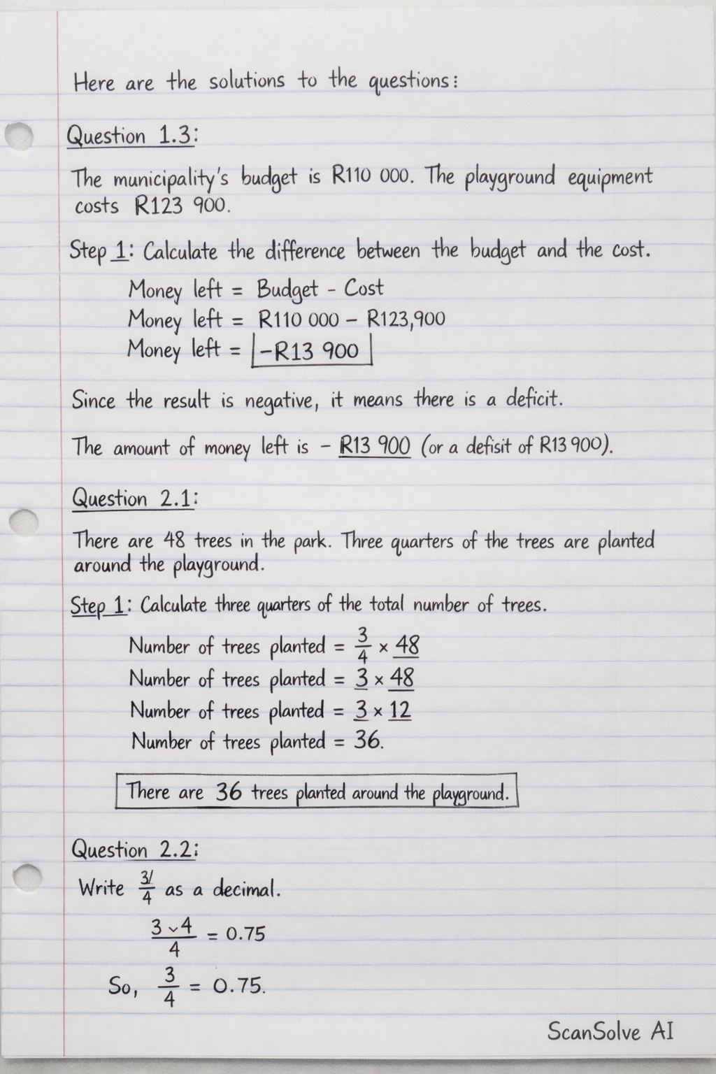 Handwritten step-by-step solution preview