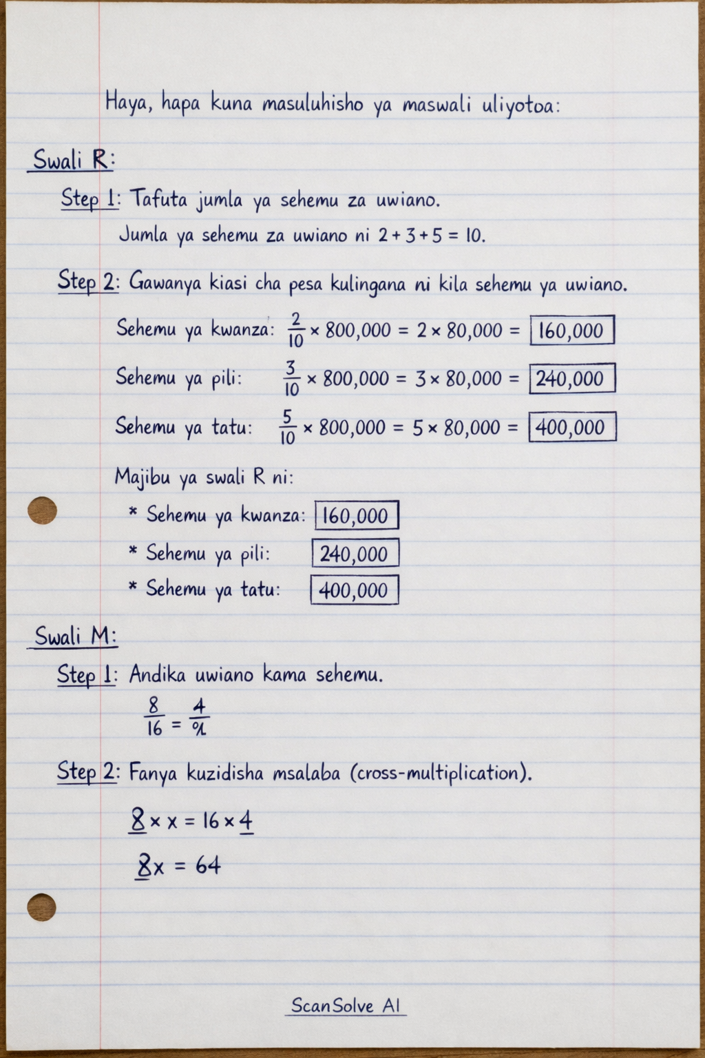 Handwritten step-by-step solution preview