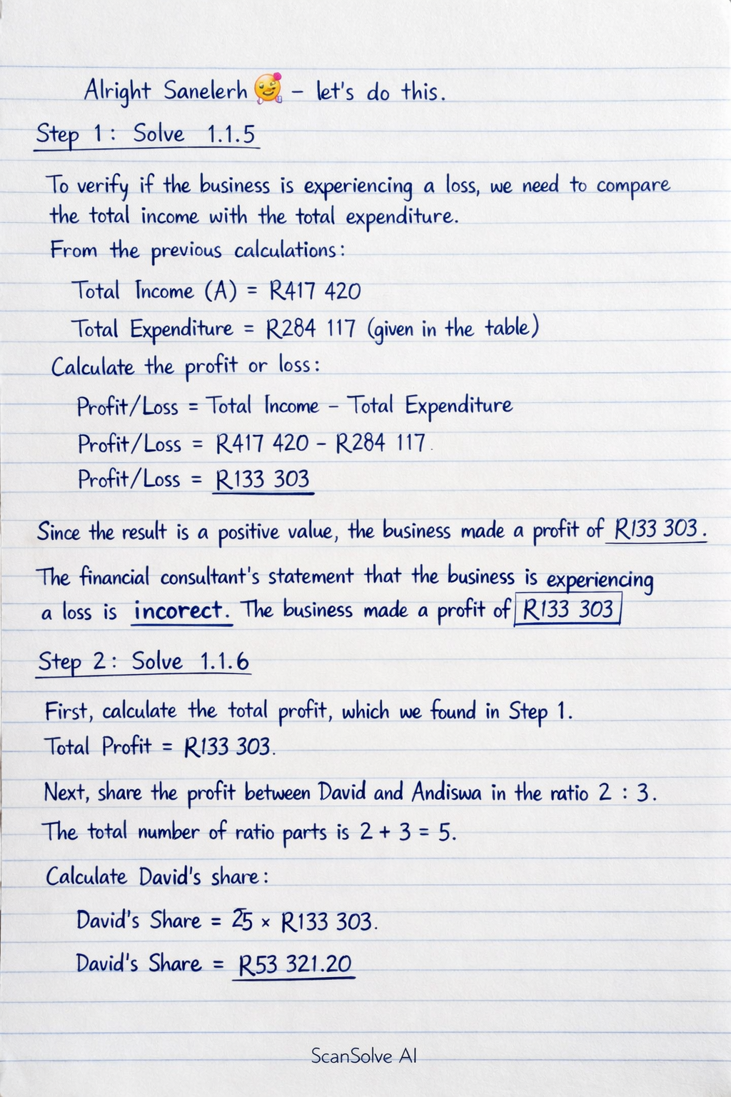 Handwritten step-by-step solution preview