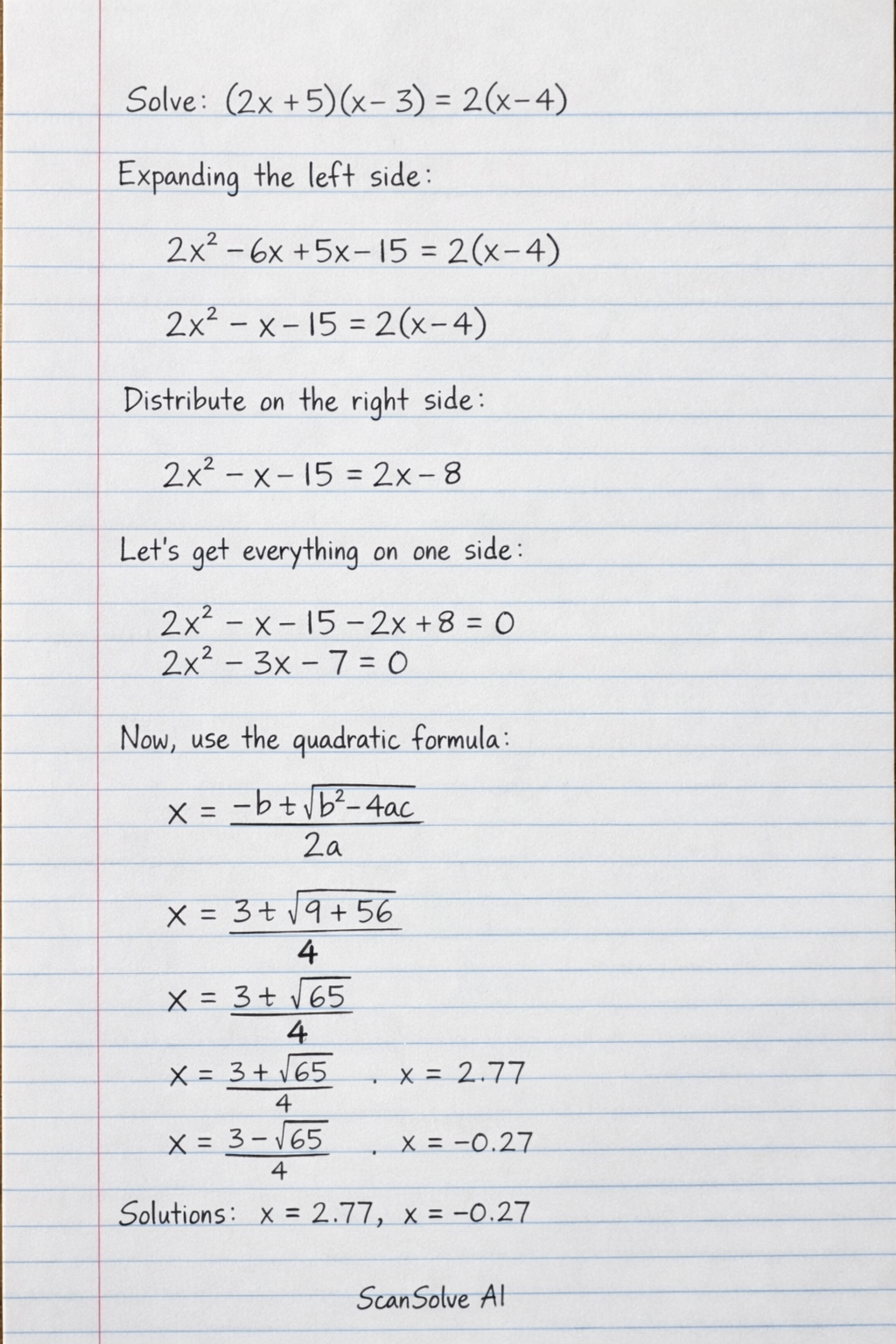 Handwritten step-by-step solution preview