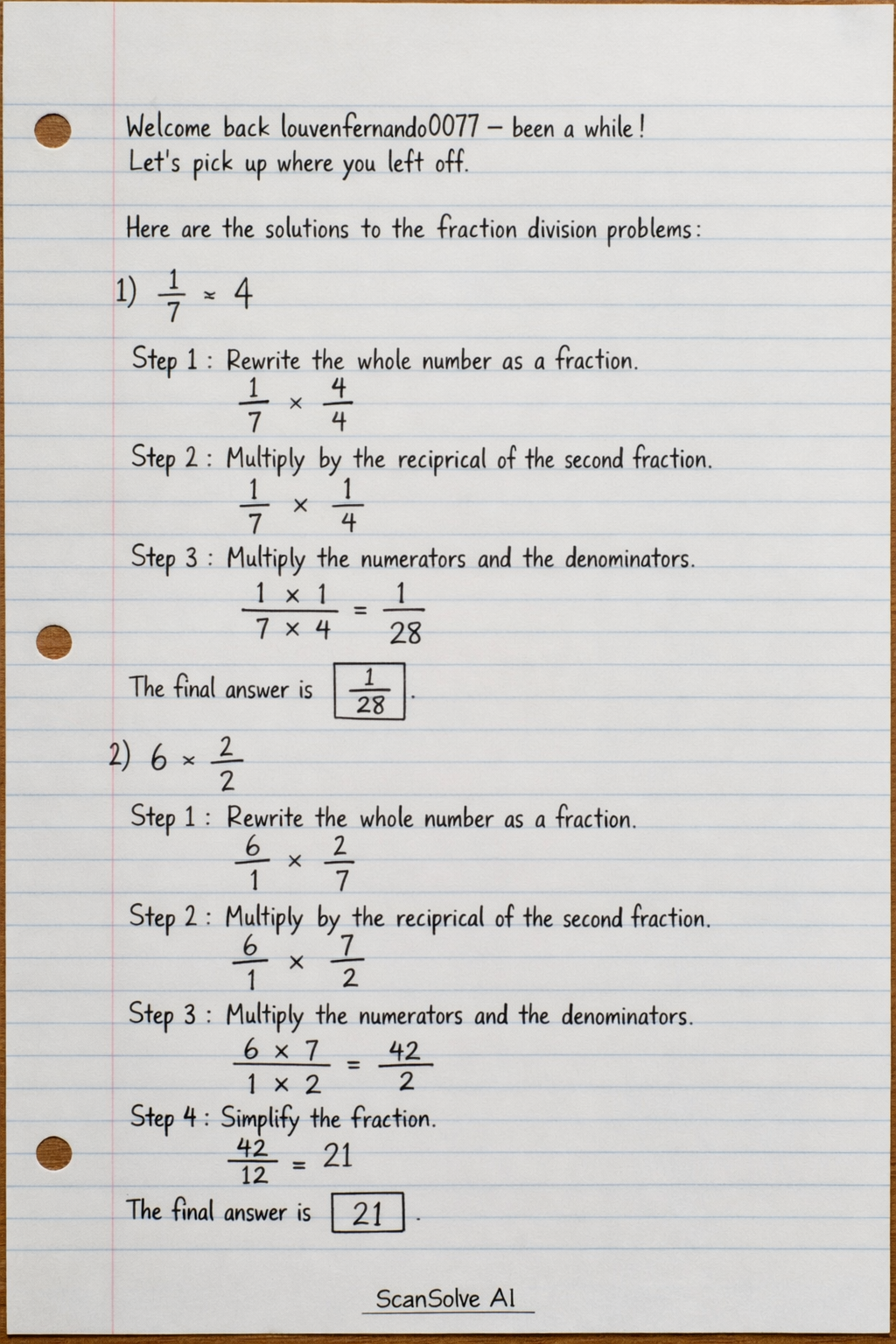 Handwritten step-by-step solution preview