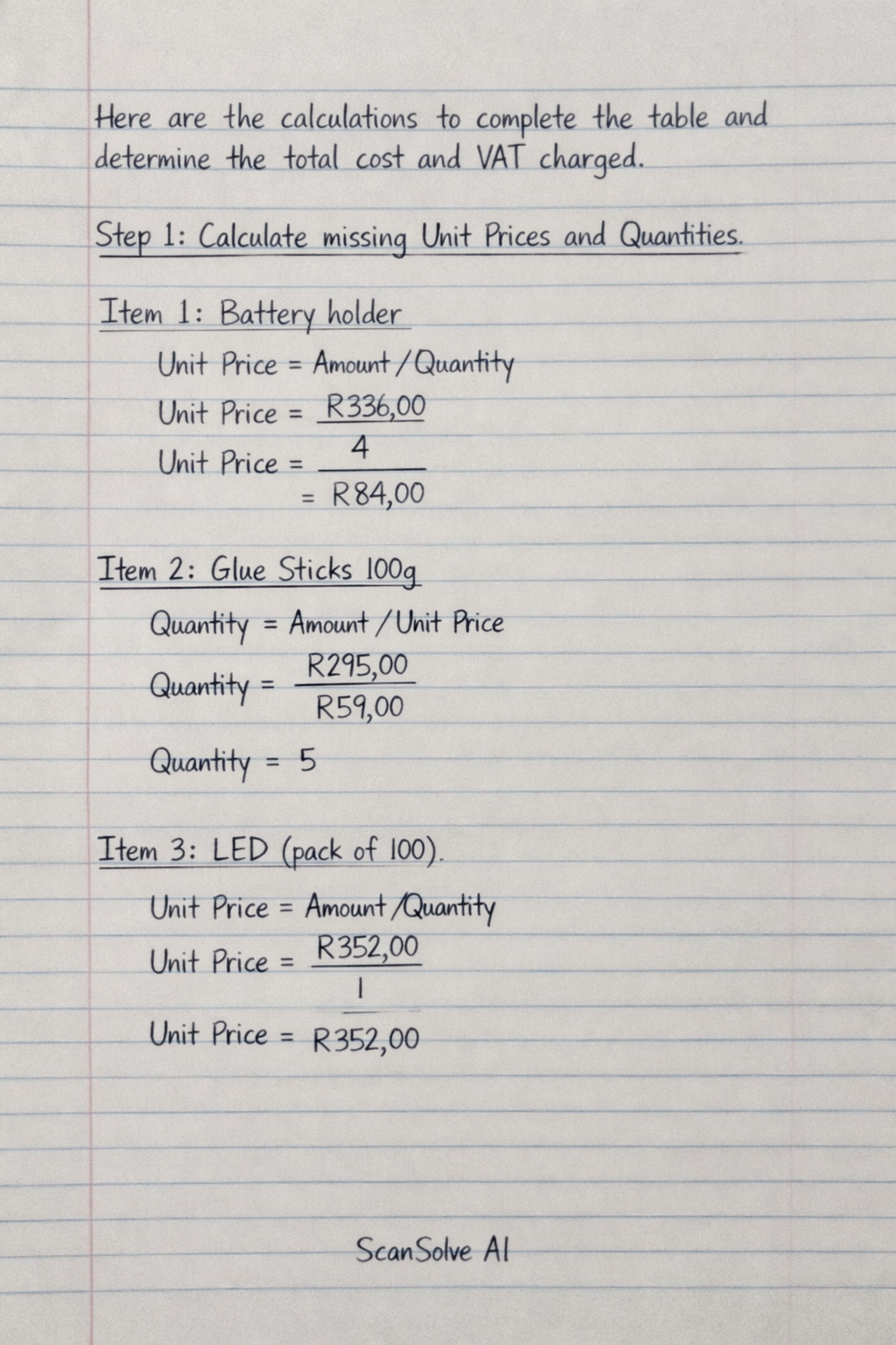 Handwritten step-by-step solution preview