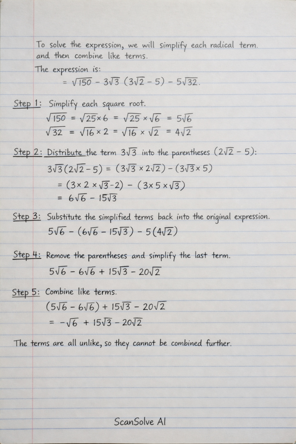 Handwritten step-by-step solution preview