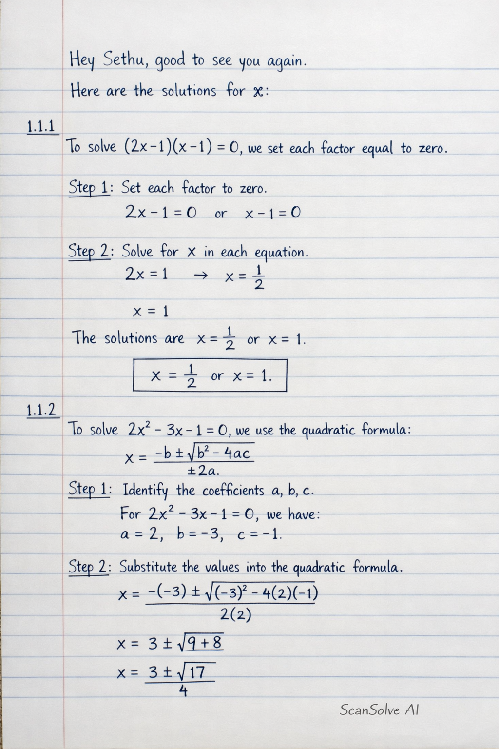 Handwritten step-by-step solution preview