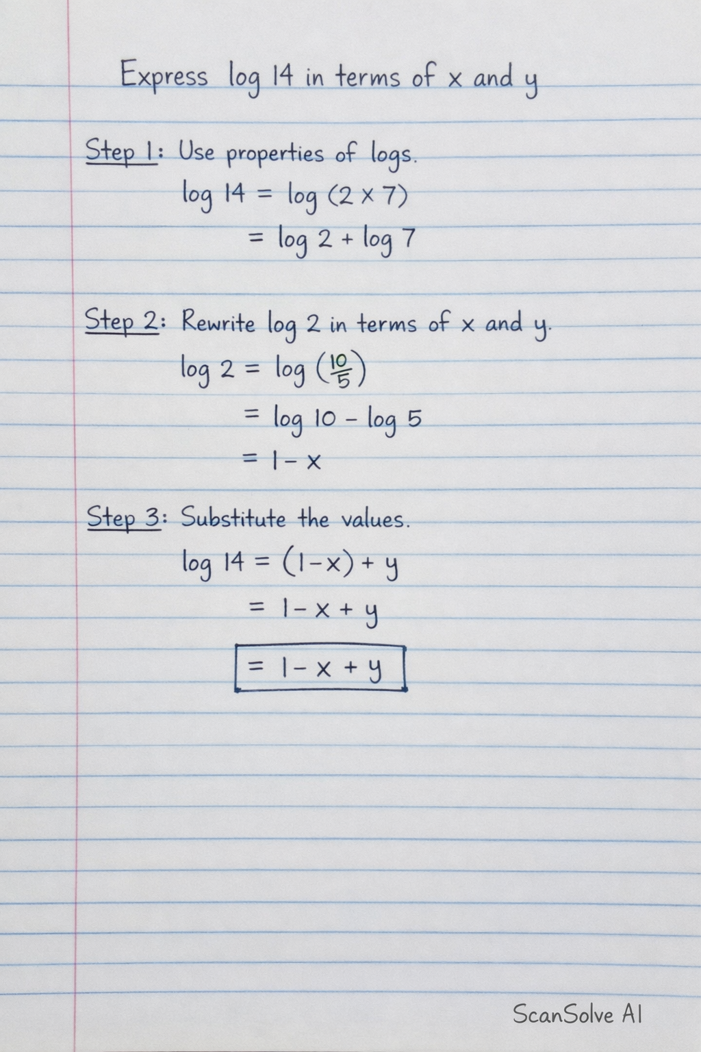 Handwritten step-by-step solution preview