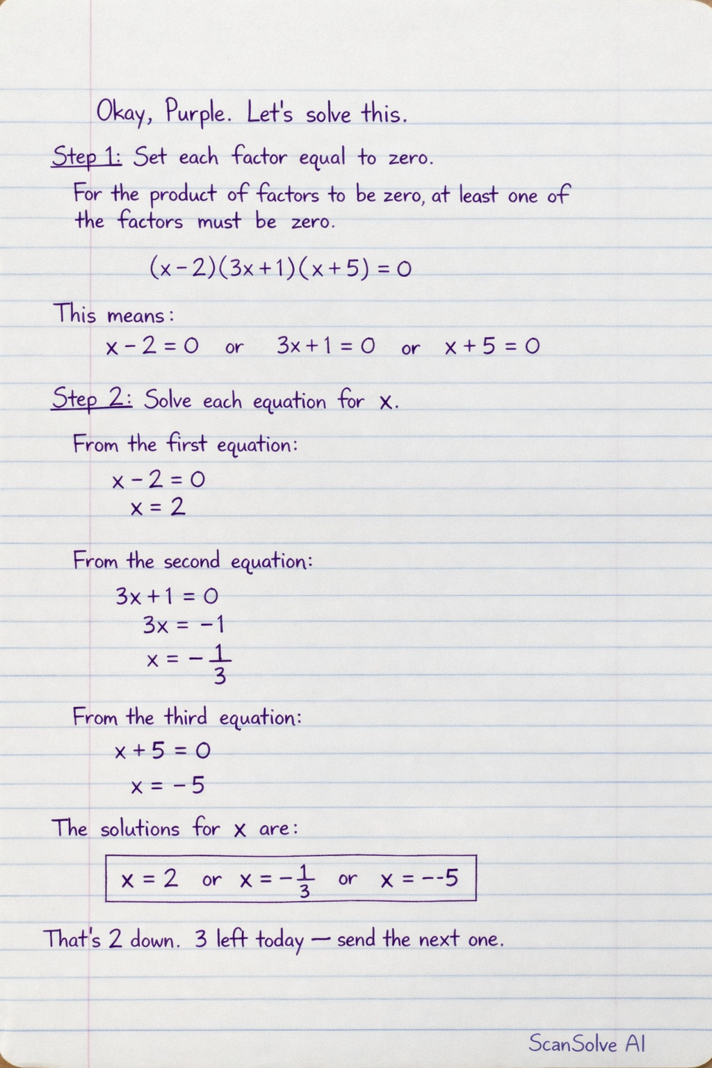 Handwritten step-by-step solution preview
