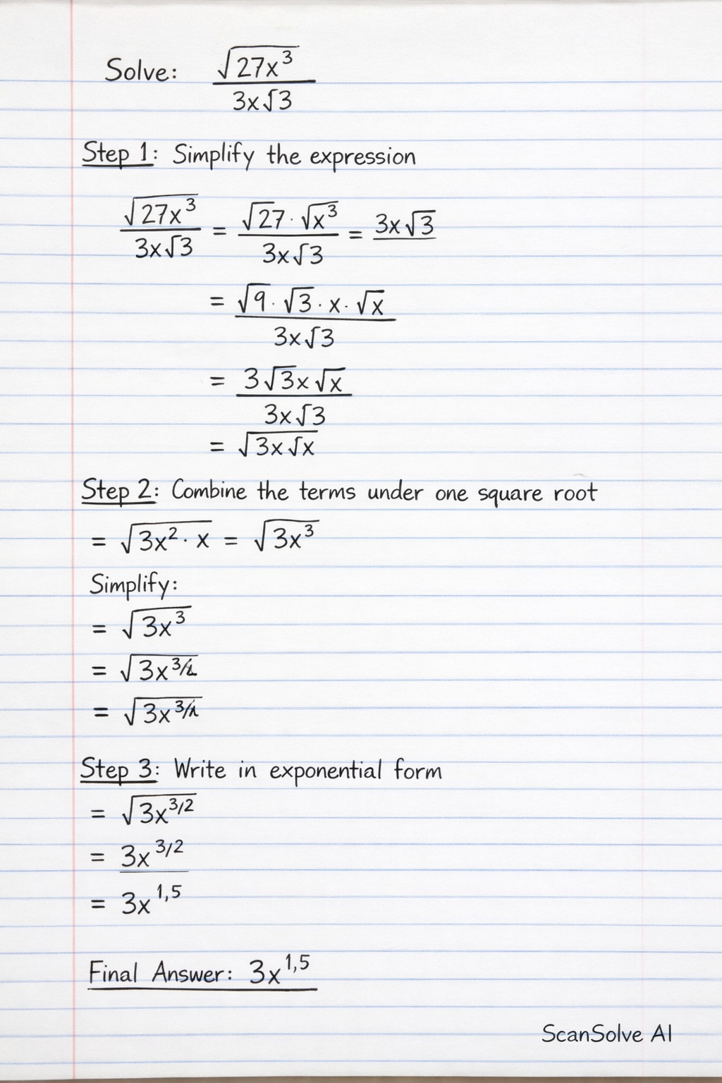 Handwritten step-by-step solution preview