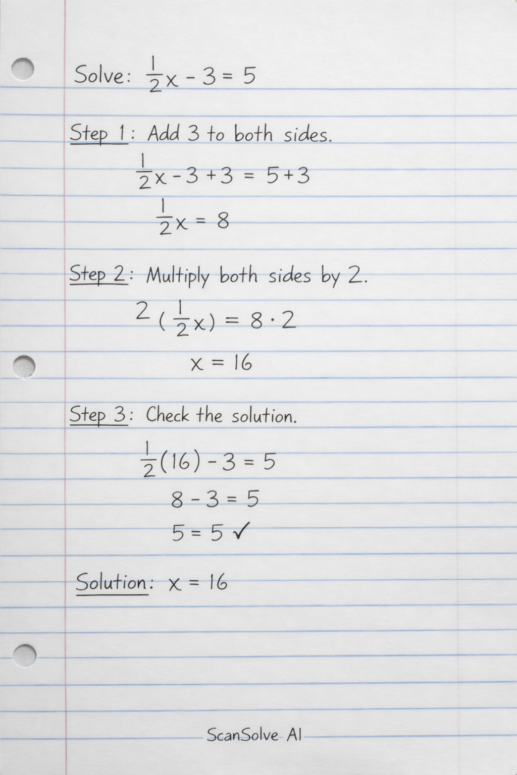 Handwritten step-by-step solution preview