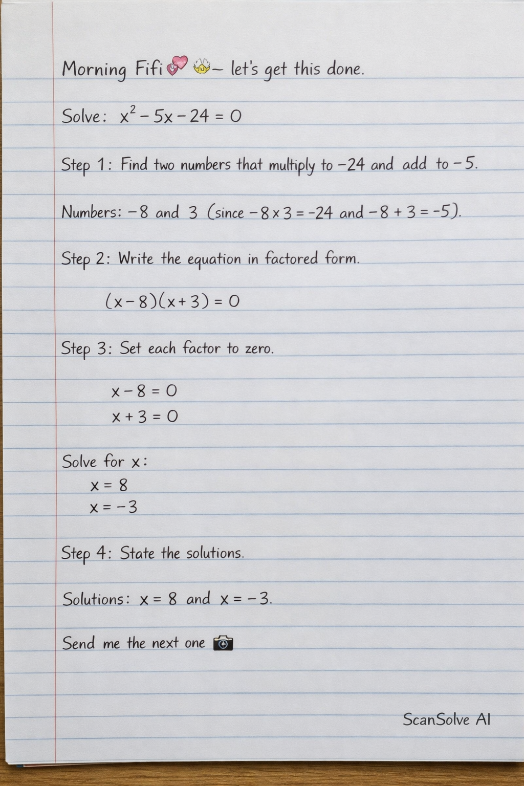 Handwritten step-by-step solution preview