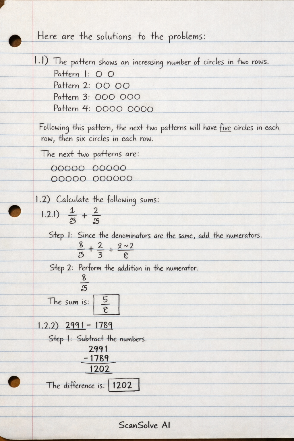 Handwritten step-by-step solution preview