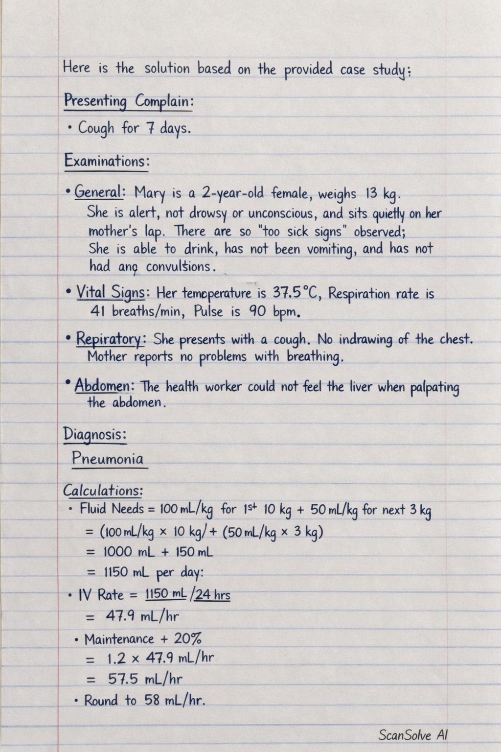 Handwritten step-by-step solution preview