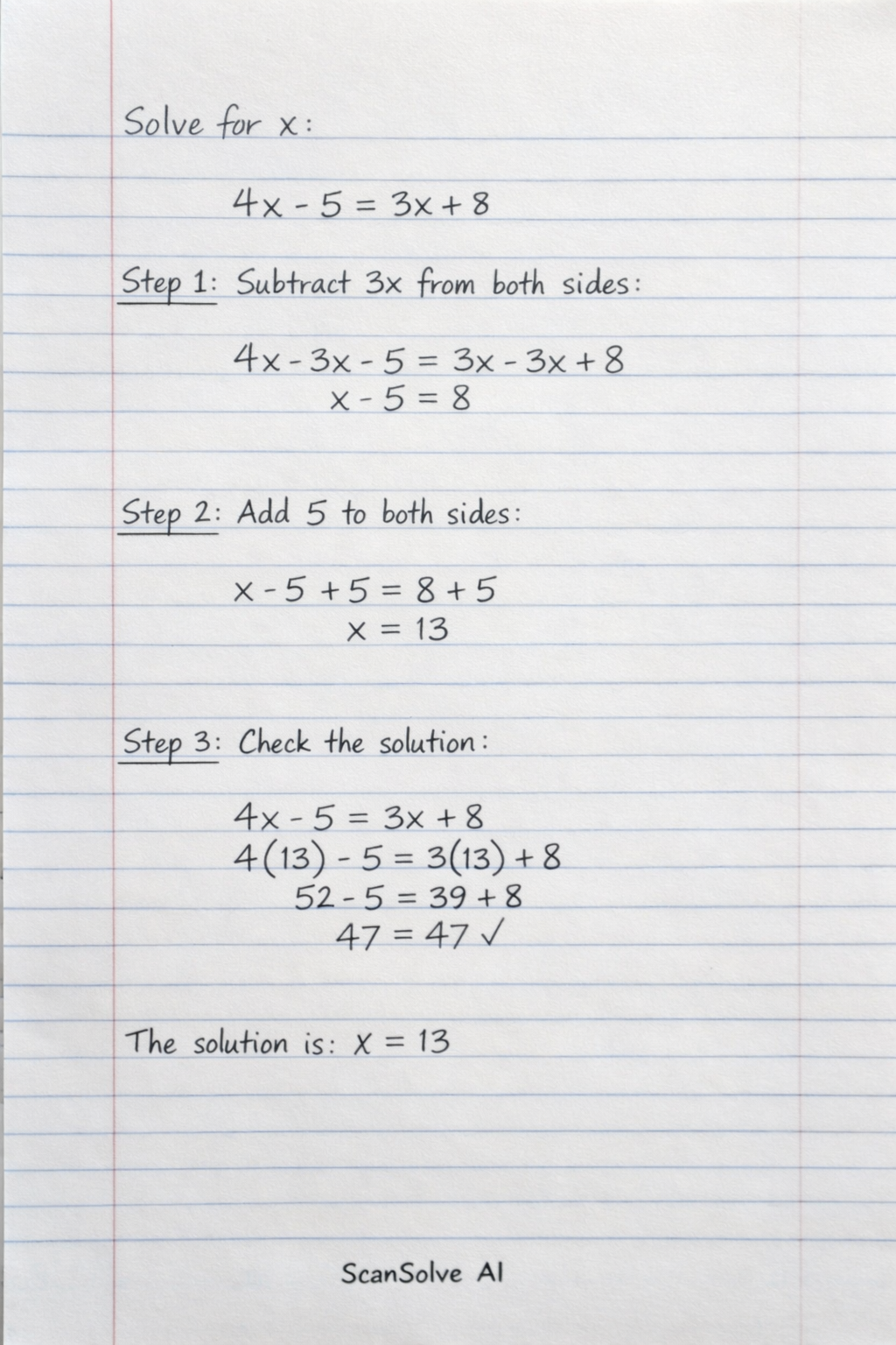 Handwritten step-by-step solution preview