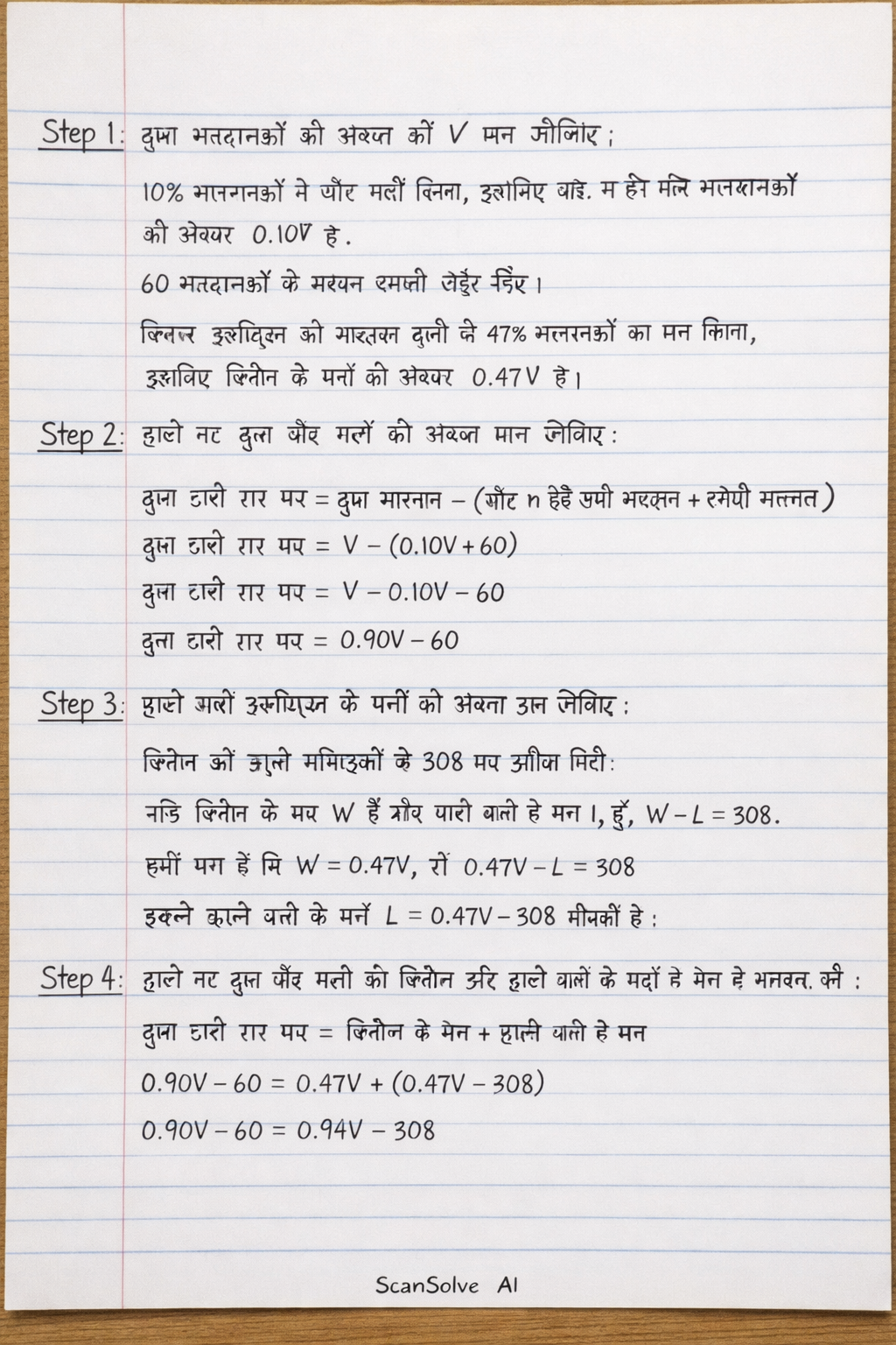 Handwritten step-by-step solution preview