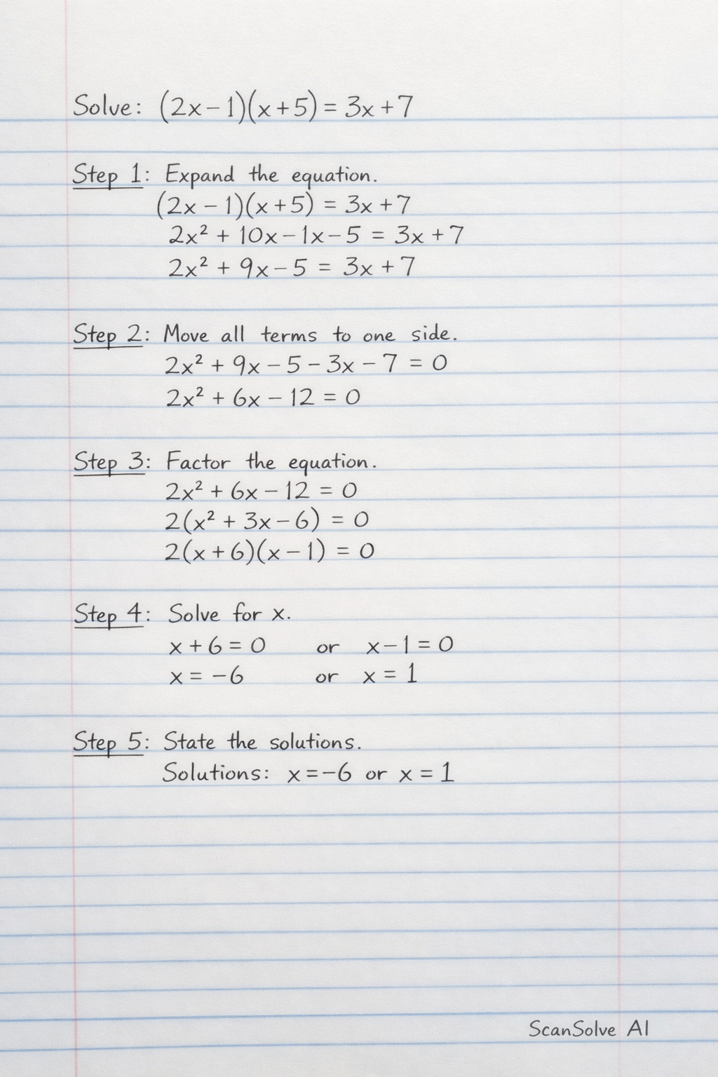 Handwritten step-by-step solution preview