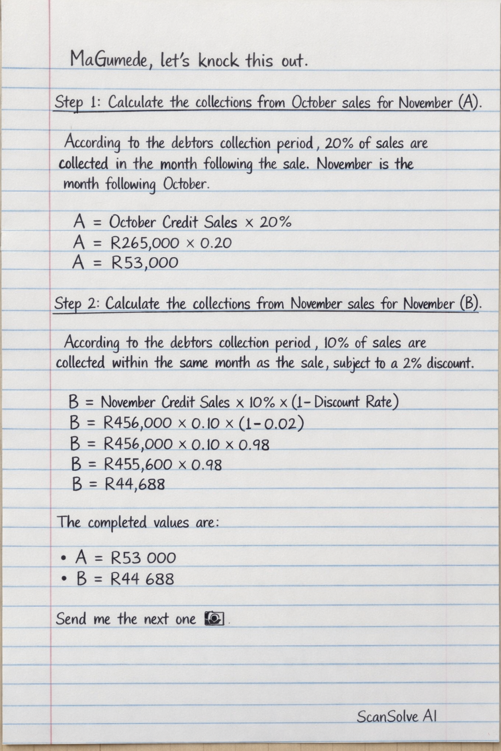 Handwritten step-by-step solution preview