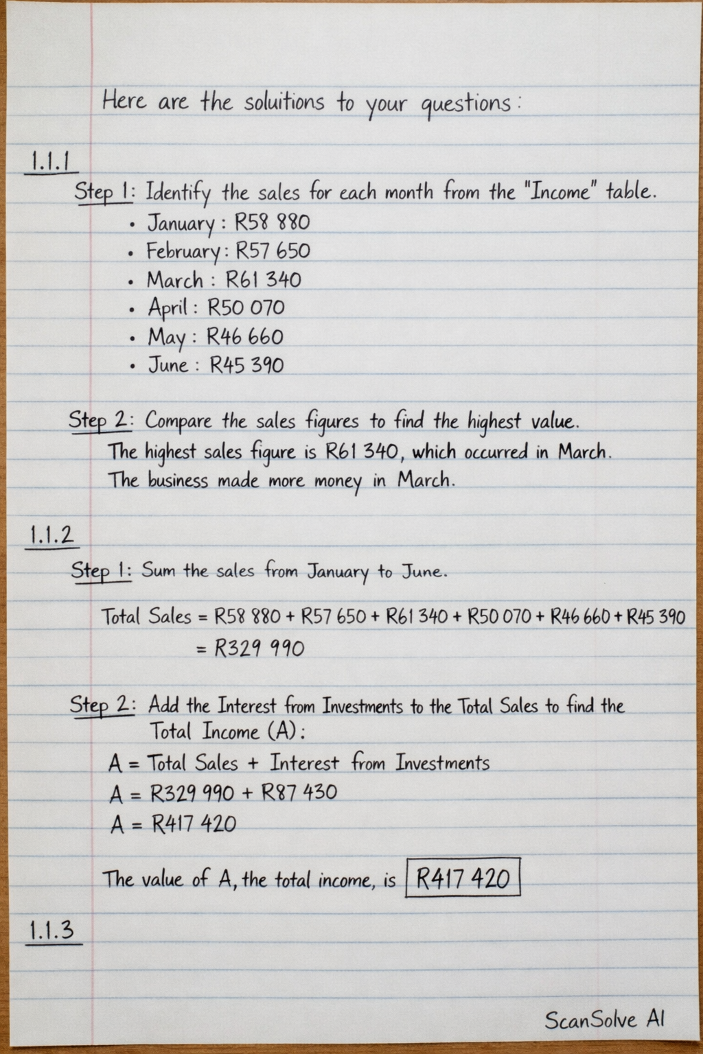 Handwritten step-by-step solution preview