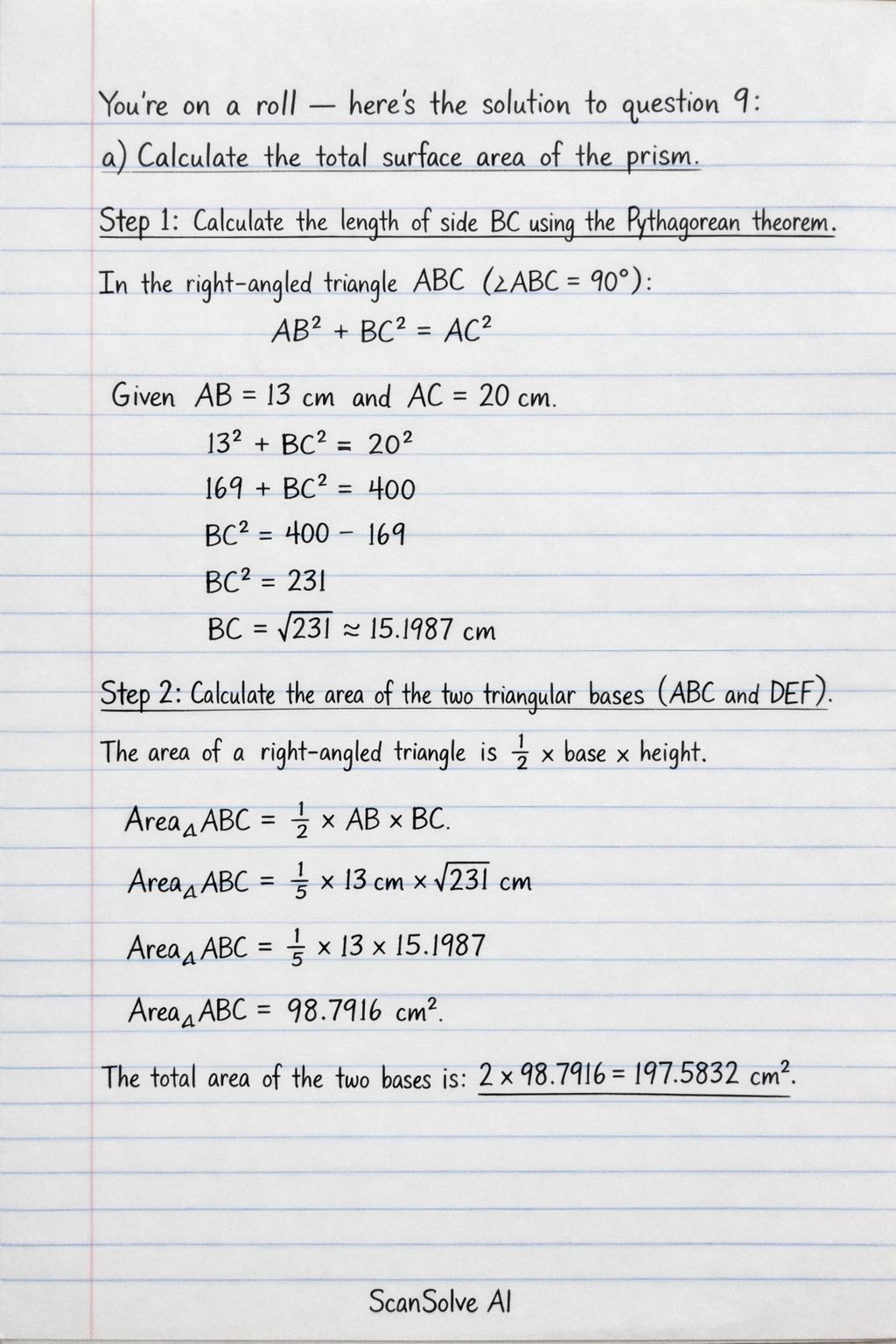 Handwritten step-by-step solution preview