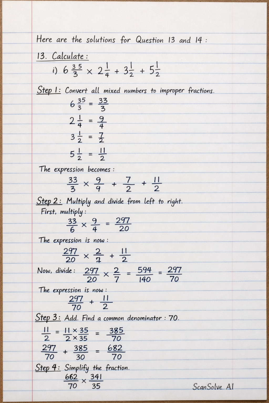 Handwritten step-by-step solution preview