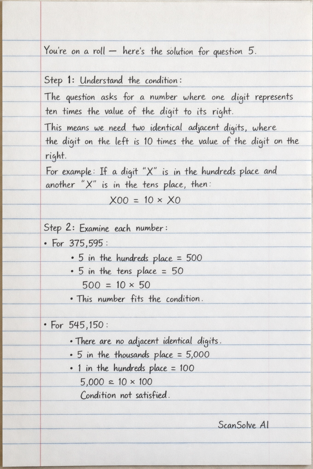 Handwritten step-by-step solution preview