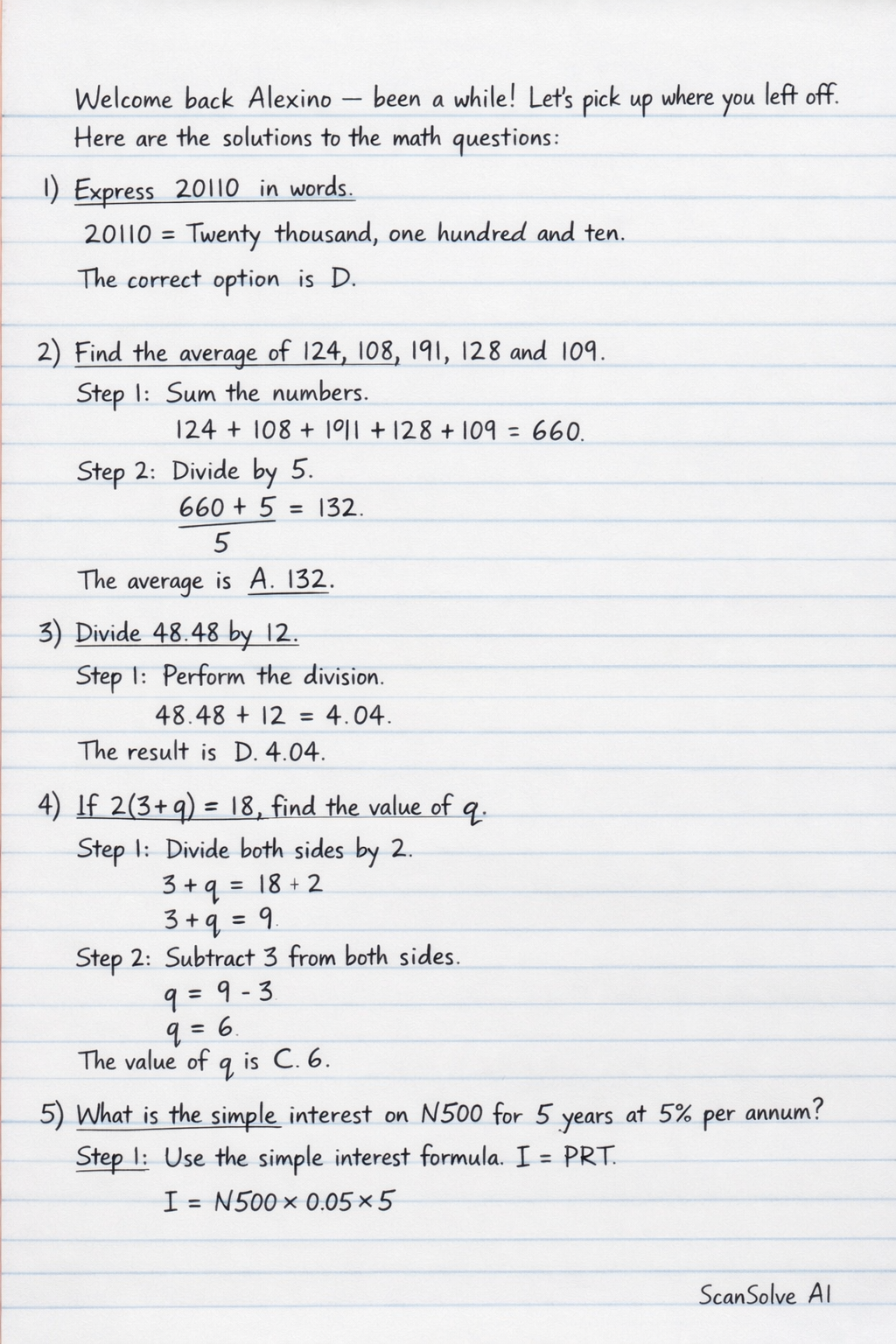 Handwritten step-by-step solution preview