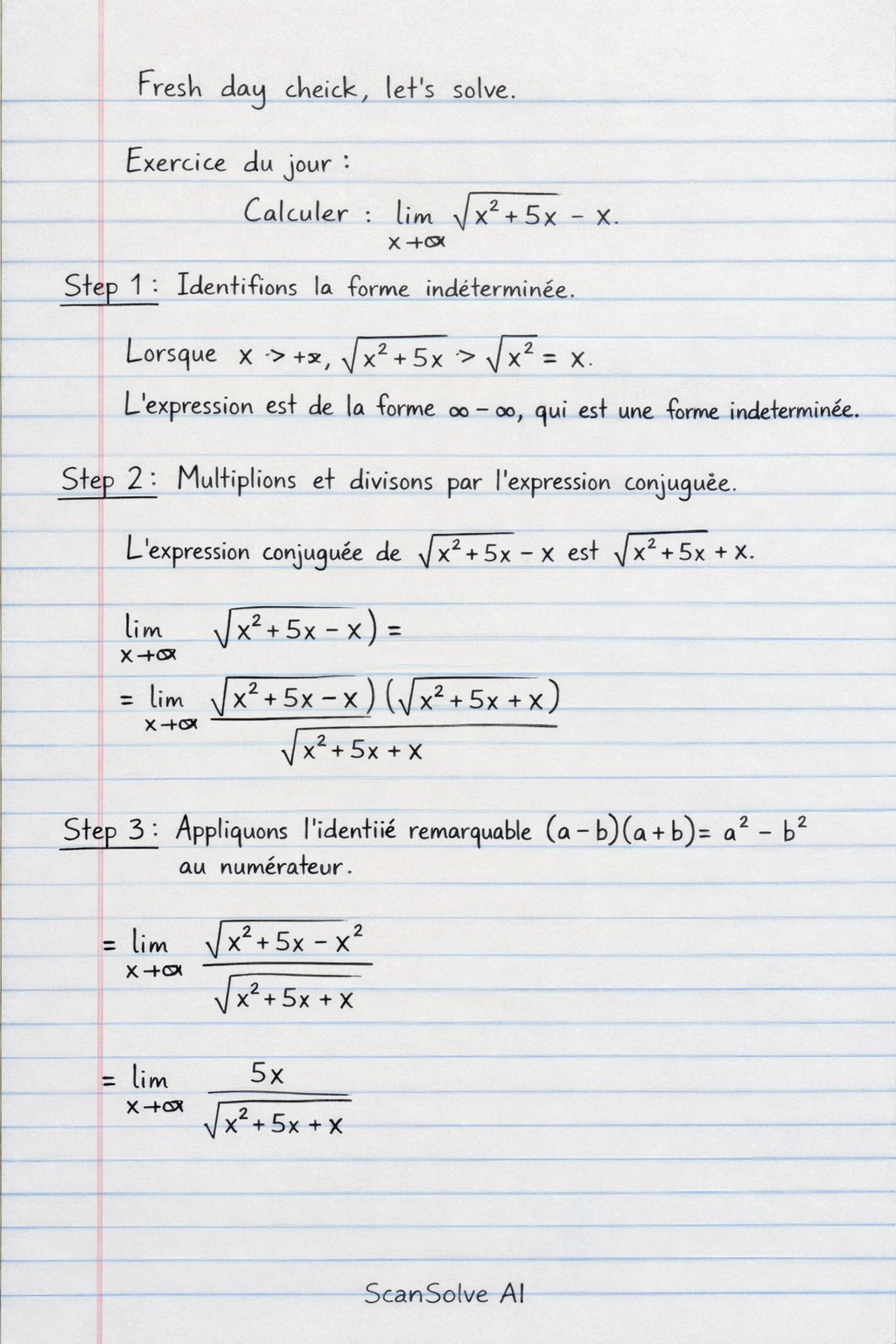 Handwritten step-by-step solution preview